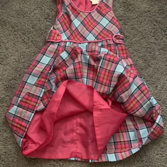 Girl’s Hartstrings Pink Plaid Dress Size 6 - Picture 2 of 4
